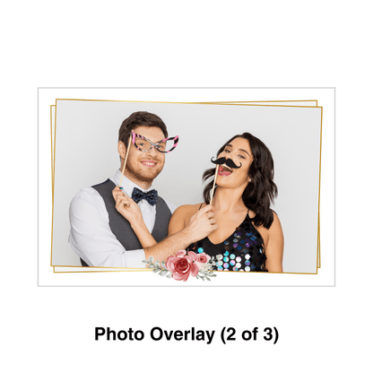 Gold with Flowers Photo Booth Theme - Pixilated