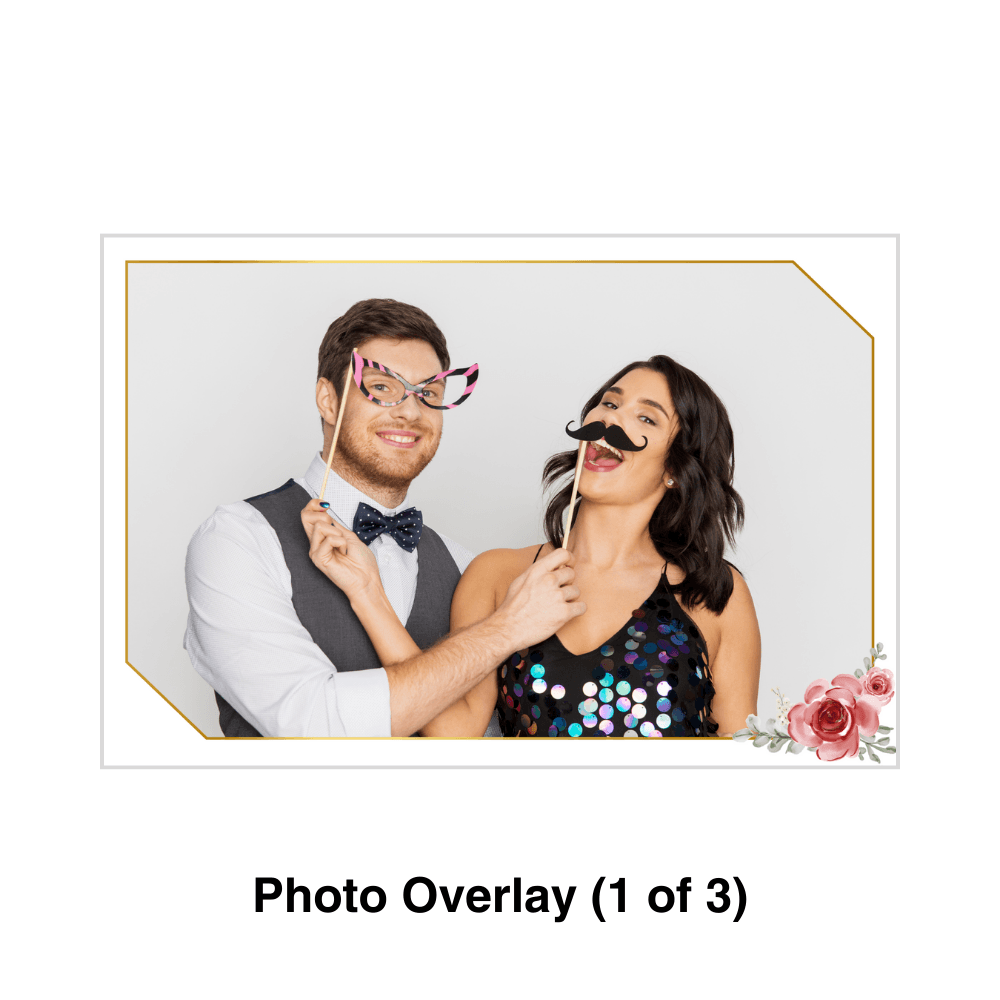 Gold with Flowers Photo Booth Theme - Pixilated