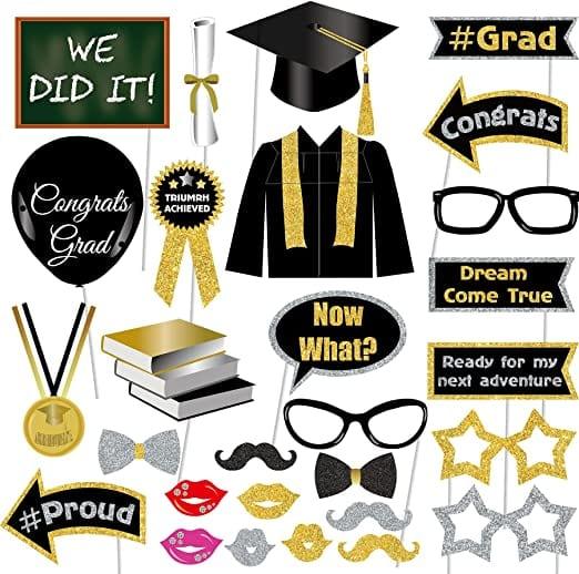 Graduation Photo Booth Props - Pixilated