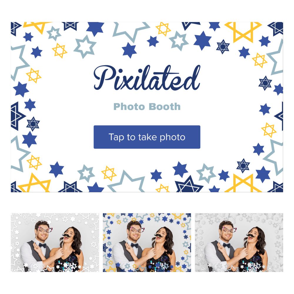 Hanukkah Photo Booth Theme - Pixilated