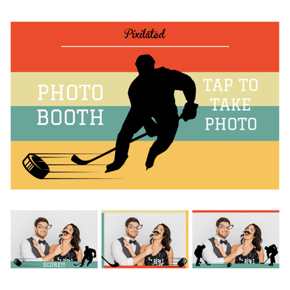 Ice Hockey Photo Booth Theme - Pixilated