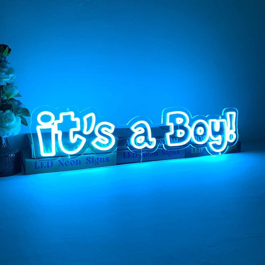 It's a Boy Neon Light Sign - Pixilated