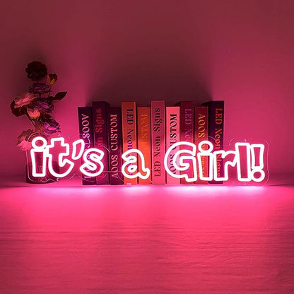 It's a Girl Neon Light Sign - Pixilated