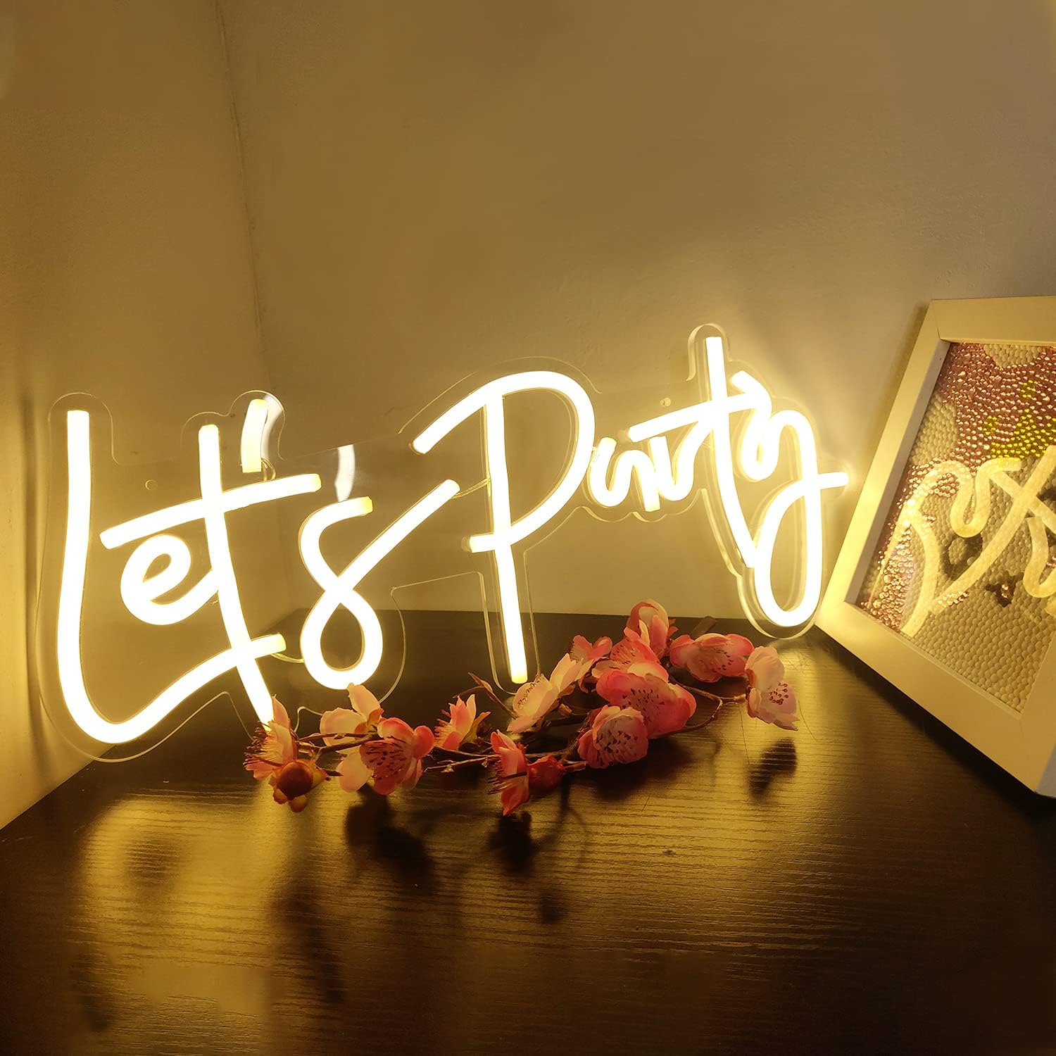 Let's Party Neon Light Sign - Pixilated