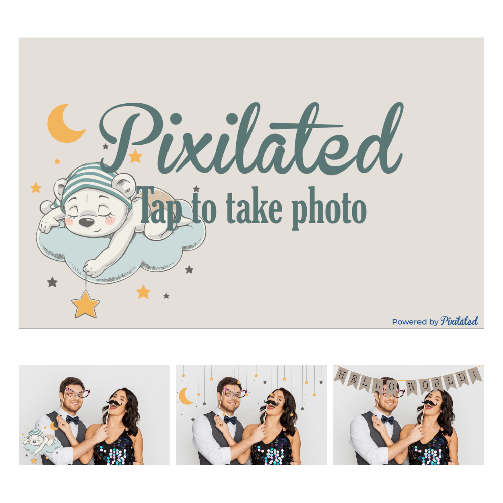 Neutral Baby Shower Photo Booth Theme - Pixilated