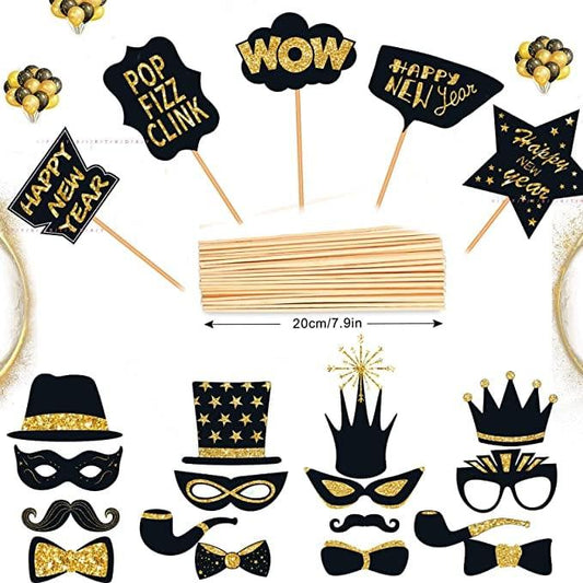 New Years Eve Photo Booth Props - Pixilated