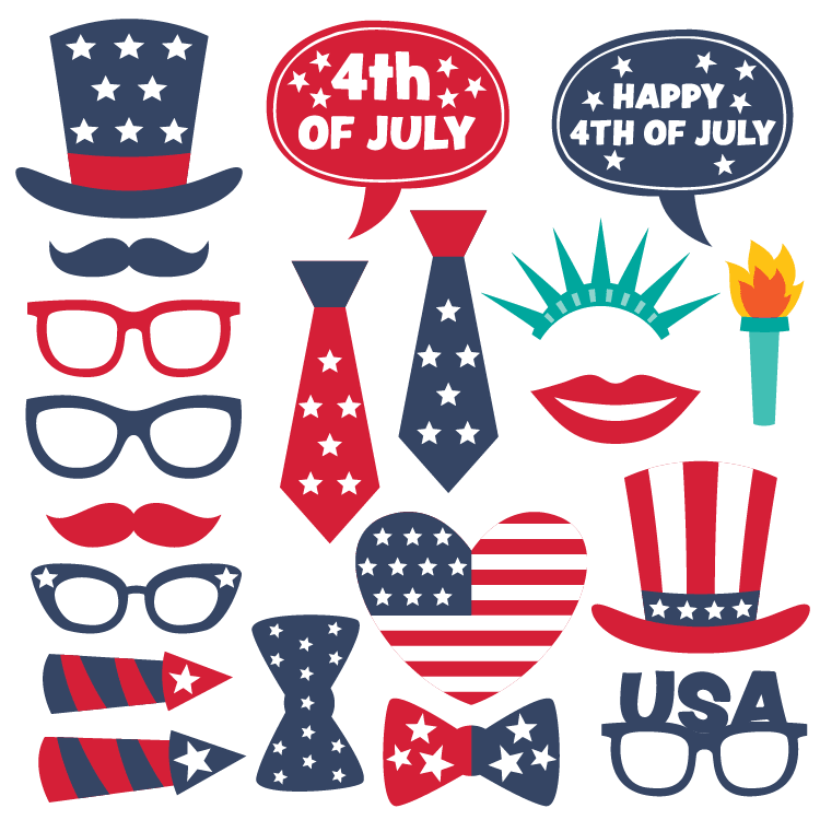 Printable 4th of July Props - Pixilated