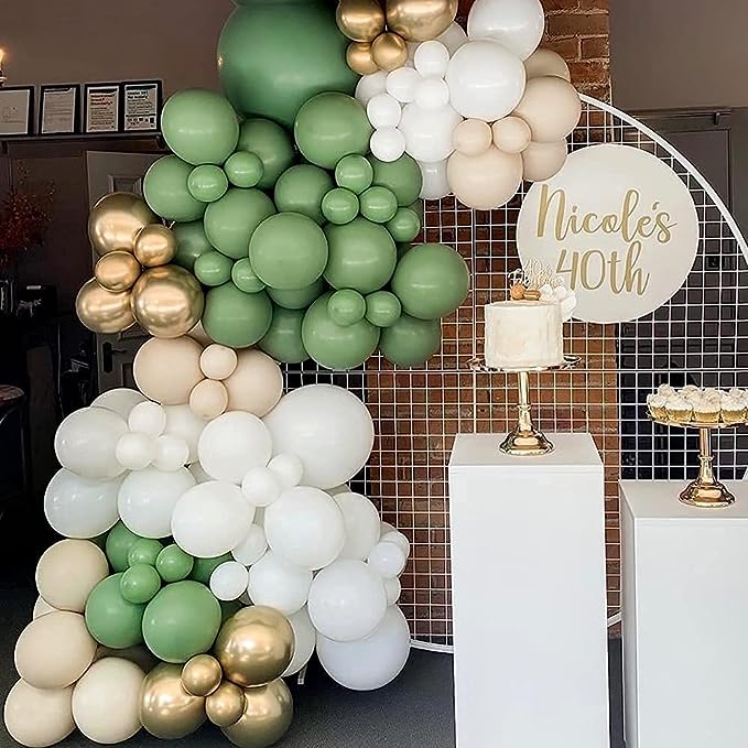 Sage Green Balloon Arch - Pixilated