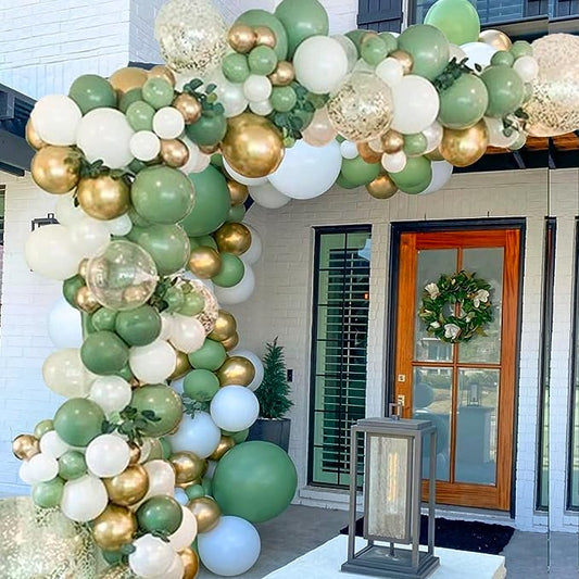 Sage Green Balloon Arch - Pixilated