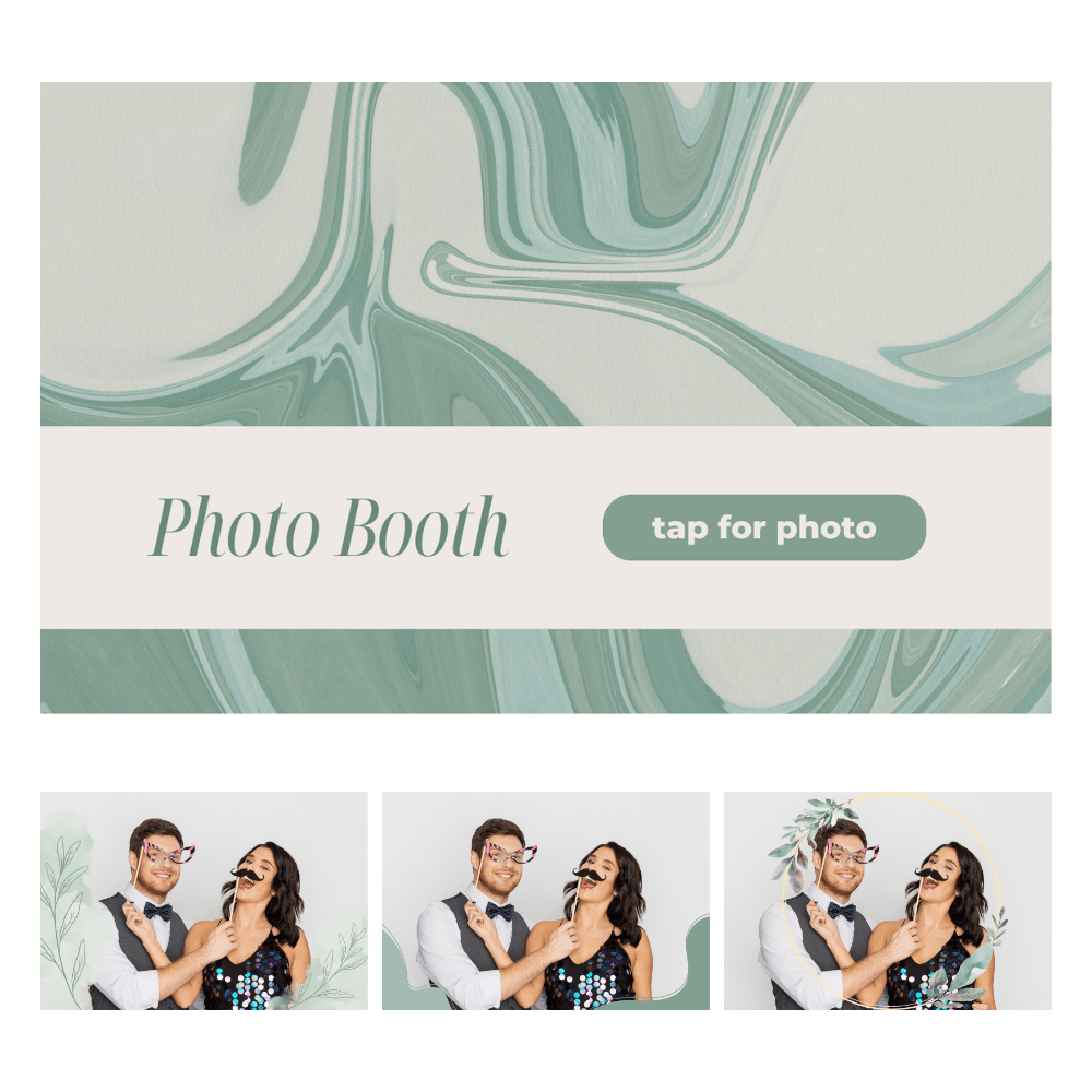 Sage Grey Color Photo Booth Theme - Pixilated