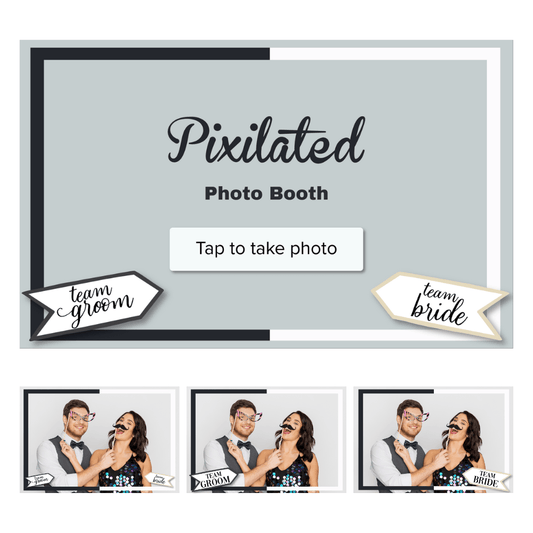 Team Bride vs. Team Groom Photo Booth Theme - Pixilated