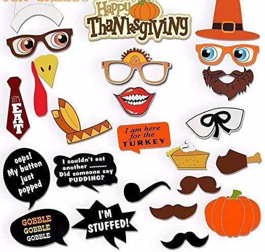 Thanksgiving Photo Booth Props - Pixilated