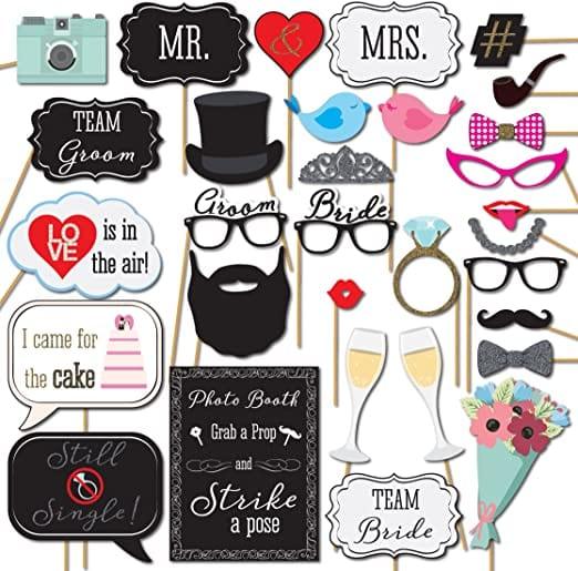 Wedding Photo Booth Props - Pixilated