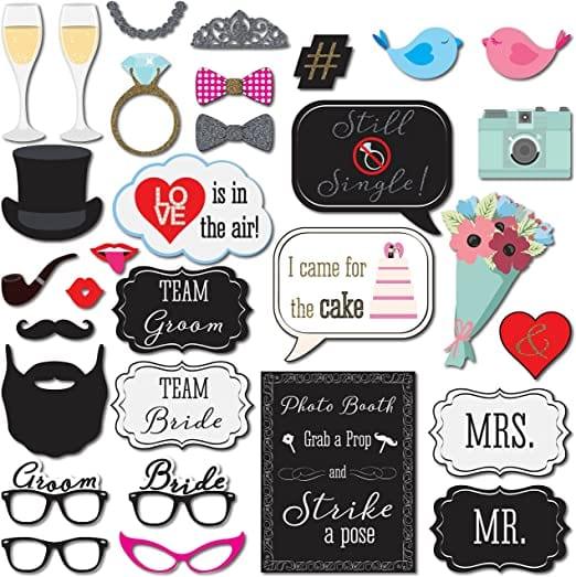 Wedding Photo Booth Props - Pixilated