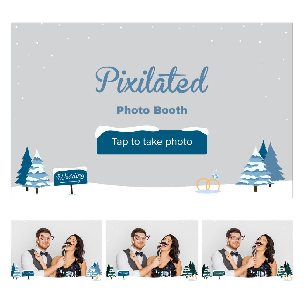 Winter Wedding Photo Booth Theme - Pixilated